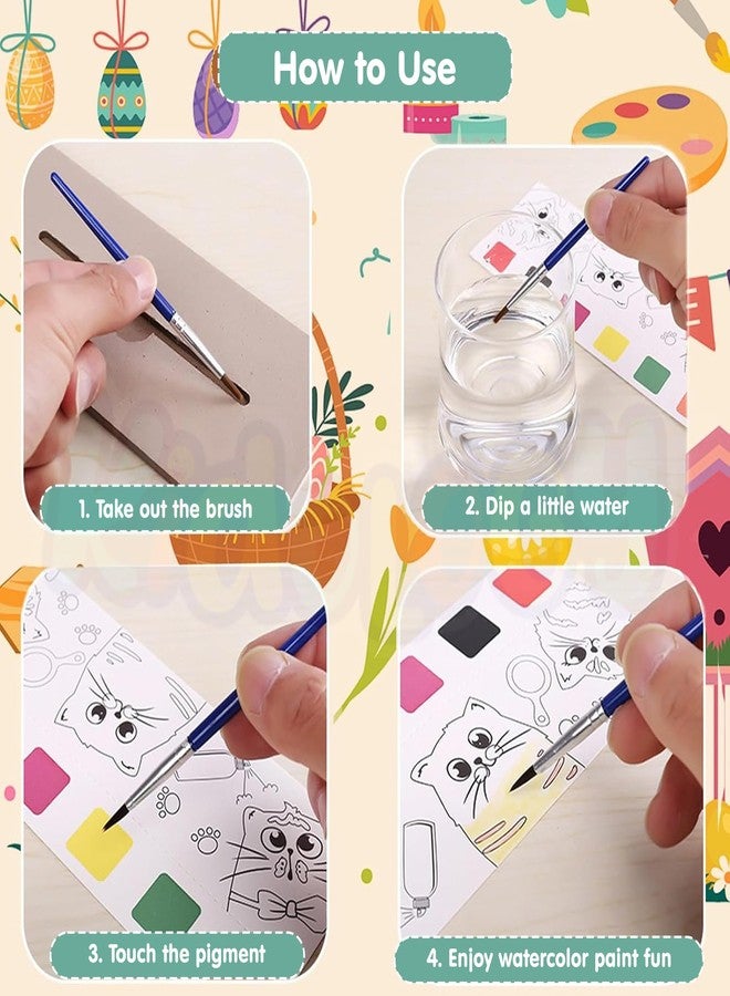 Kidology كتب كيدولوجي الصغيرة للرسم بالألوان المائية للأطفال، كتاب رسم بنمط سمكة مع 20 ورقة وفرشاة واحدة، كتاب ألوان مائية صغير، لعبة مونتيسوري تعليمية، هدية للأطفال من عمر 0-3 سنوات، للأولاد والبنات، نشاط فني أثناء السفر - Image 4